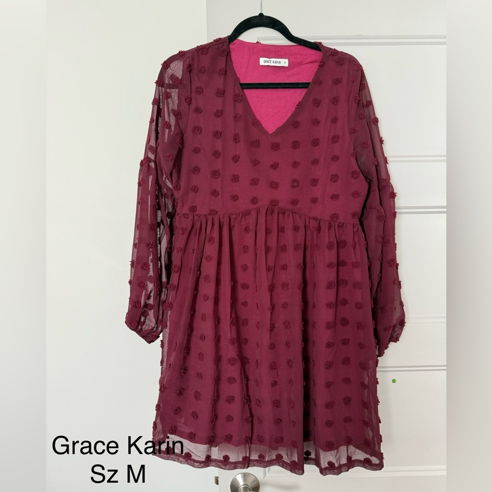 Grace Karin Burgundy Dress